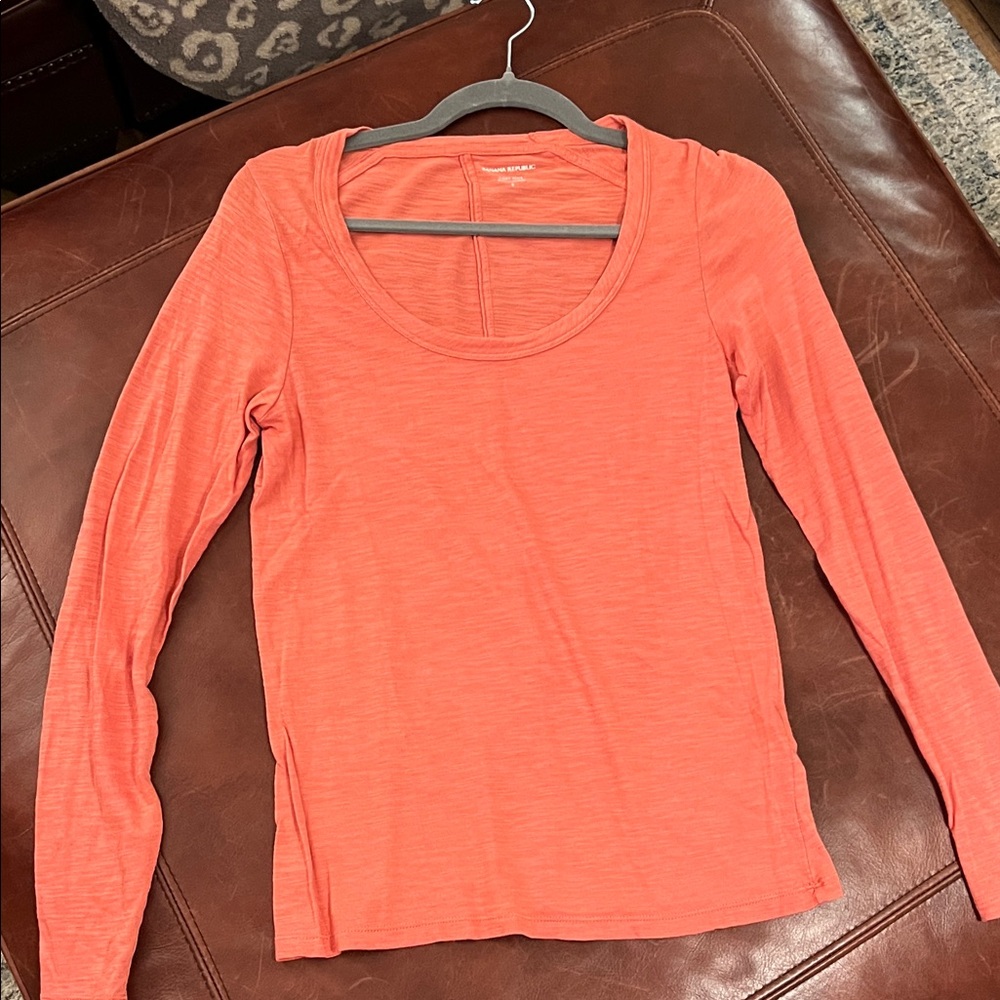Banana Republic Women's Coral Long Sleeve Tee